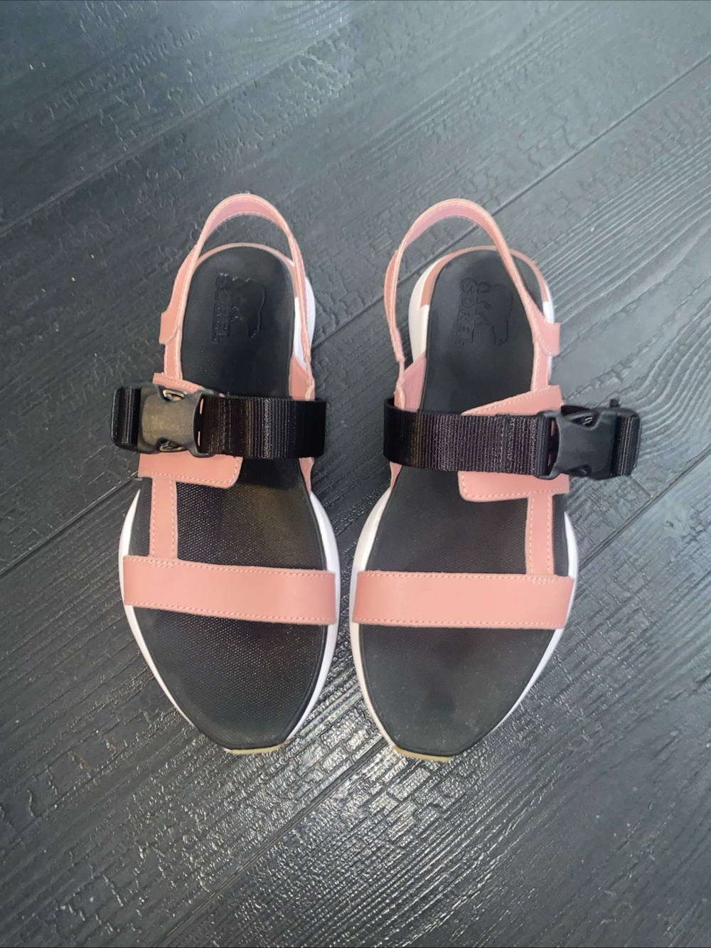 SOREL Women's 8.5  Kinetic‎ Impact Sling Sandals Eraser Pink/White